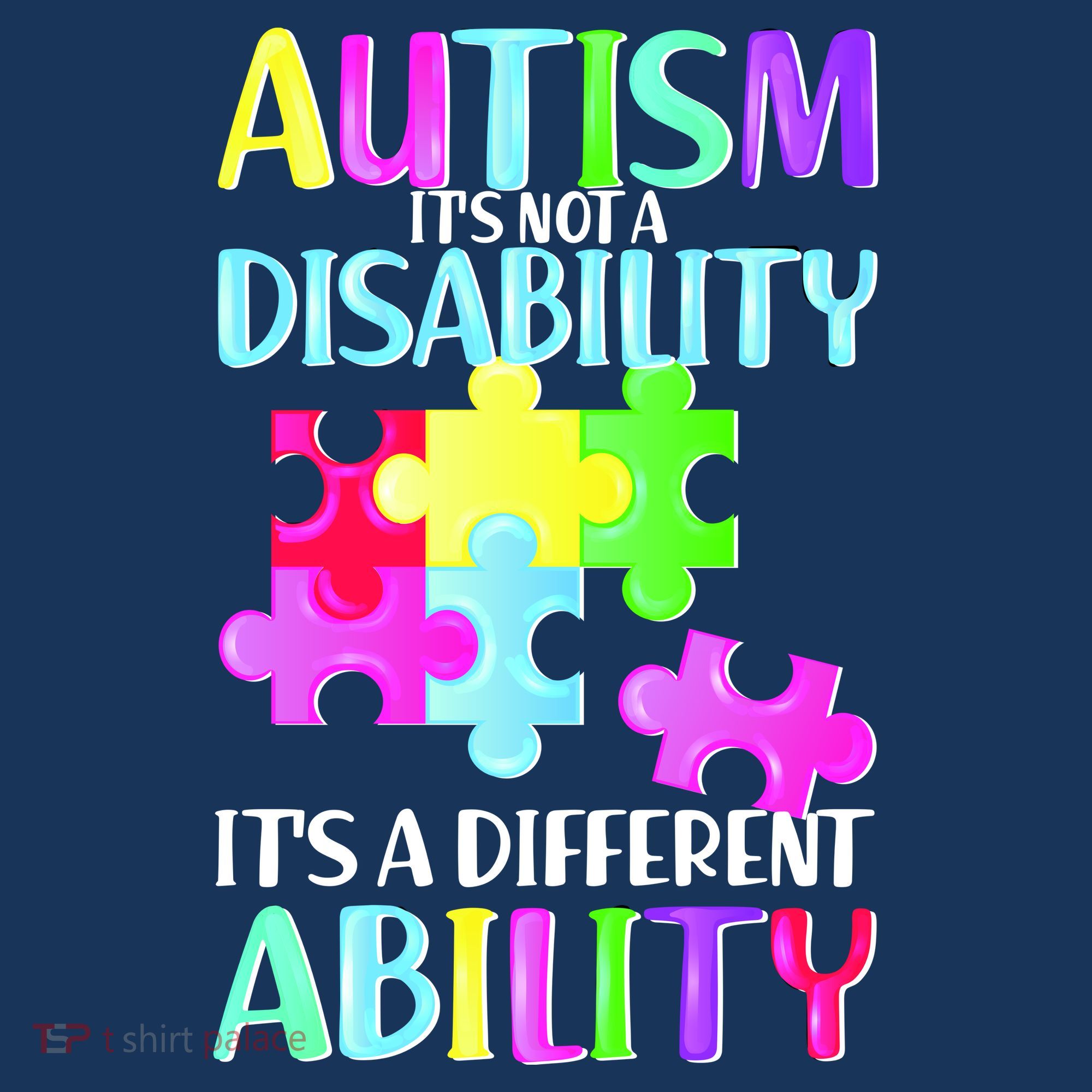 Autism It's Not A Disability It's An Ability Awareness Puzzle Kids Sweatshirt