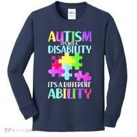 Autism It's Not A Disability It's An Ability Awareness Puzzle Kids Long Sleeve Shirt thumb 0