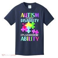Autism It's Not A Disability It's An Ability Awareness Puzzle Kids T-Shirt thumb 0