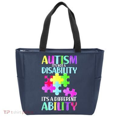 Autism It's Not A Disability It's An Ability Awareness Puzzle Tote Bag