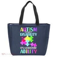 Autism It's Not A Disability It's An Ability Awareness Puzzle Tote Bag thumb 0