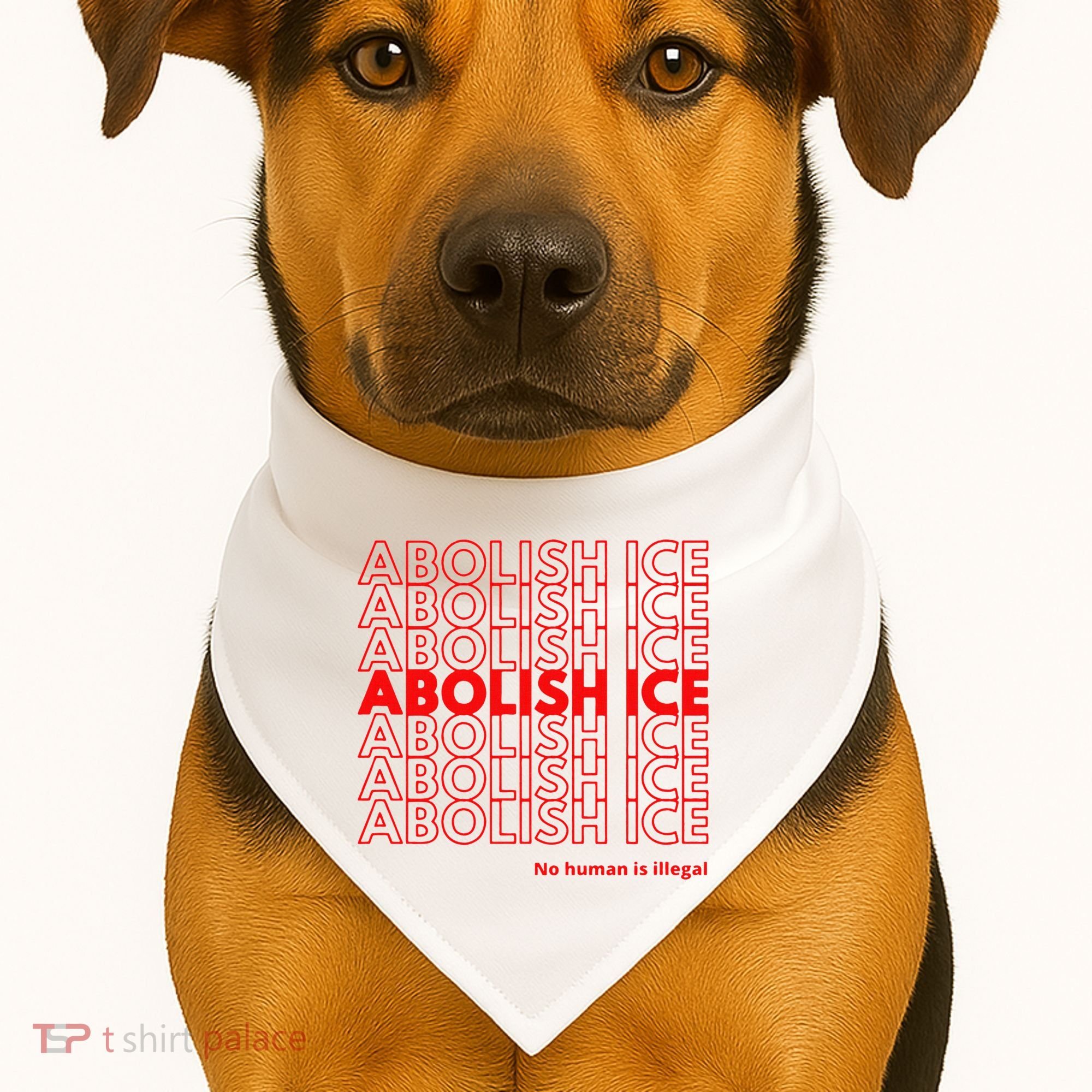 Abolish Ice No Human Is Illegal USA-Made Doggie Bandana