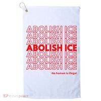 Abolish Ice No Human Is Illegal Golf Towel thumb 0