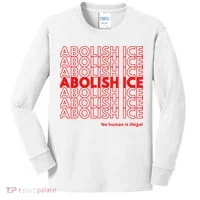 Abolish Ice No Human Is Illegal Kids Long Sleeve Shirt thumb 0