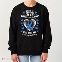 April is National Child Abuse Prevention Month Awareness Women's Sweatshirt thumb 0