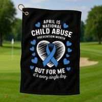 April is National Child Abuse Prevention Month Awareness Golf Towel thumb 1