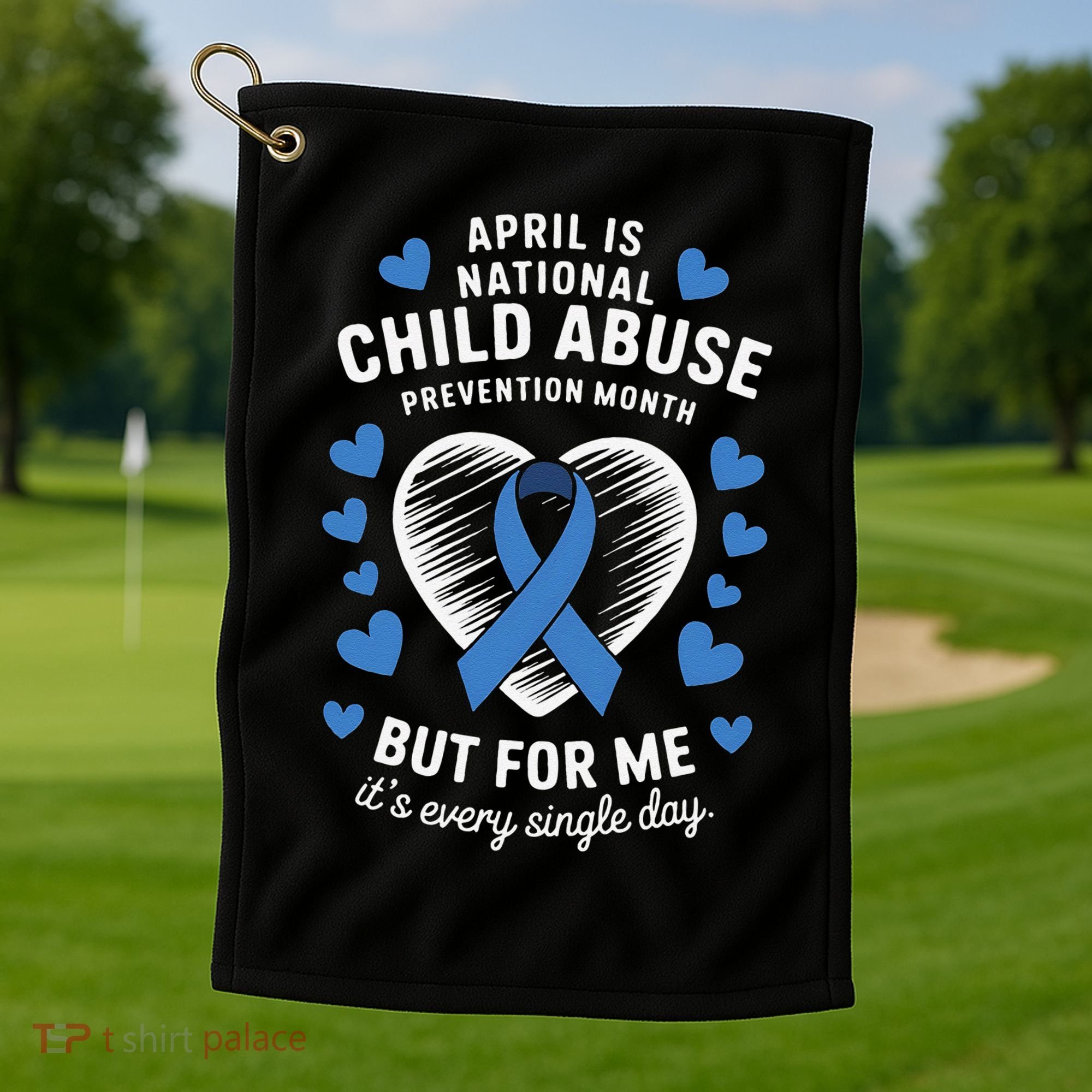 April is National Child Abuse Prevention Month Awareness Golf Towel