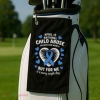 April is National Child Abuse Prevention Month Awareness Golf Towel thumb 2