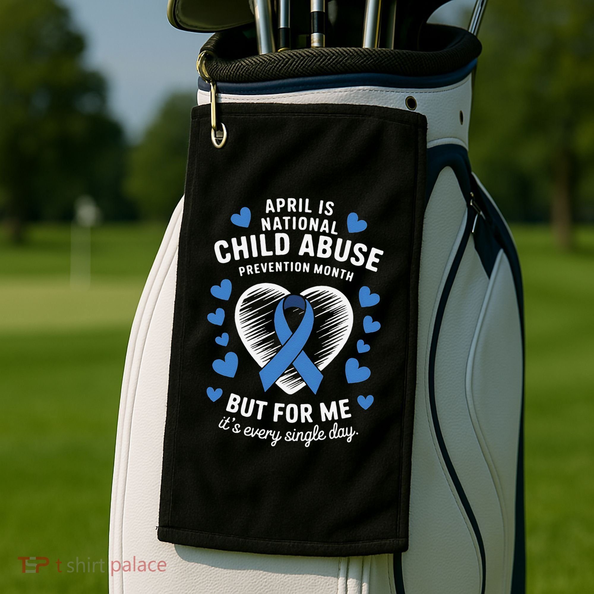 April is National Child Abuse Prevention Month Awareness Golf Towel