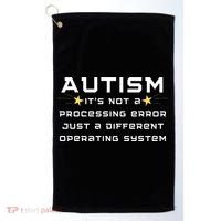 Autism It's not a processing error Golf Towel thumb 0
