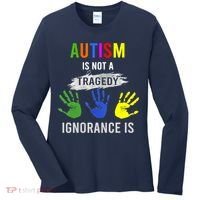 Autism Is Not A Tragedy Ignorance Is Funny Autism Women's Long Sleeve Shirt thumb 0