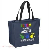 Autism Is Not A Tragedy Ignorance Is Funny Autism Tote Bag thumb 2