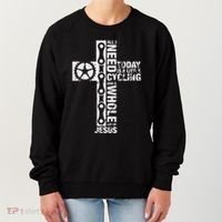 All I Need Is Cycling And Jesus Christian Religious Women's Sweatshirt thumb 0