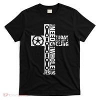 All I Need Is Cycling And Jesus Christian Religious T-Shirt thumb 0