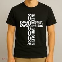 All I Need Is Cycling And Jesus Christian Religious T-Shirt thumb 3