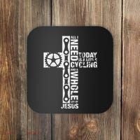 All I Need Is Cycling And Jesus Christian Religious Coaster thumb 0