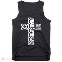 All I Need Is Cycling And Jesus Christian Religious Tank Top thumb 0