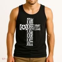 All I Need Is Cycling And Jesus Christian Religious Tank Top thumb 3