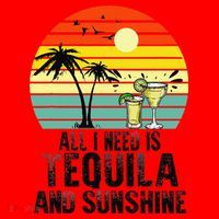 All I Need Is Tequila And Sunshine Beach Vacation Summer Santa Hat thumb 1