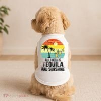 All I Need Is Tequila And Sunshine Beach Vacation Summer Doggie Tank thumb 2