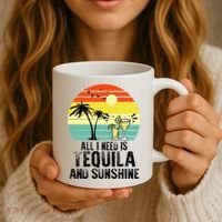 All I Need Is Tequila And Sunshine Beach Vacation Summer Coffee Mug thumb 3