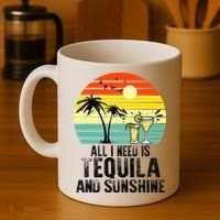 All I Need Is Tequila And Sunshine Beach Vacation Summer Coffee Mug thumb 4