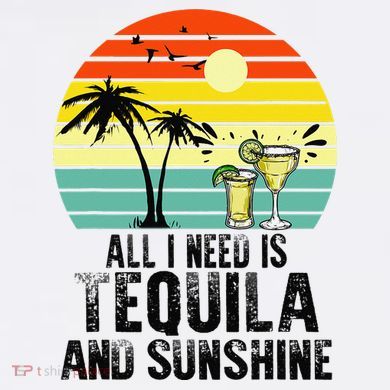 All I Need Is Tequila And Sunshine Beach Vacation Summer Urban Oversized Heavyweight T-Shirt