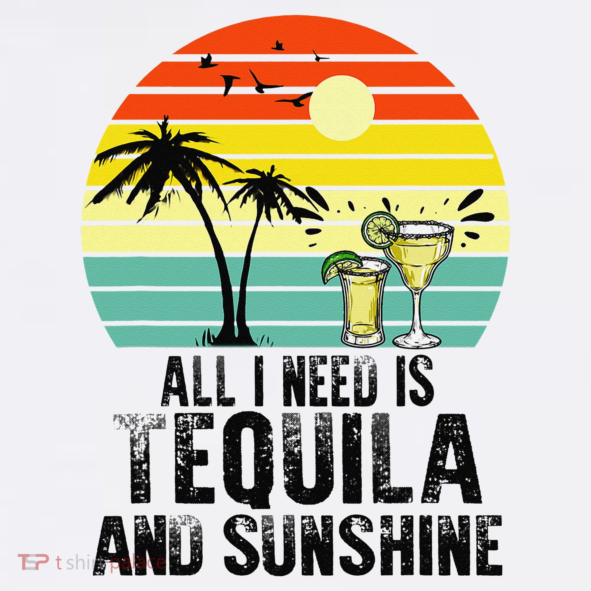 All I Need Is Tequila And Sunshine Beach Vacation Summer Urban Oversized Heavyweight T-Shirt
