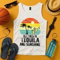 All I Need Is Tequila And Sunshine Beach Vacation Summer Tank Top thumb 4