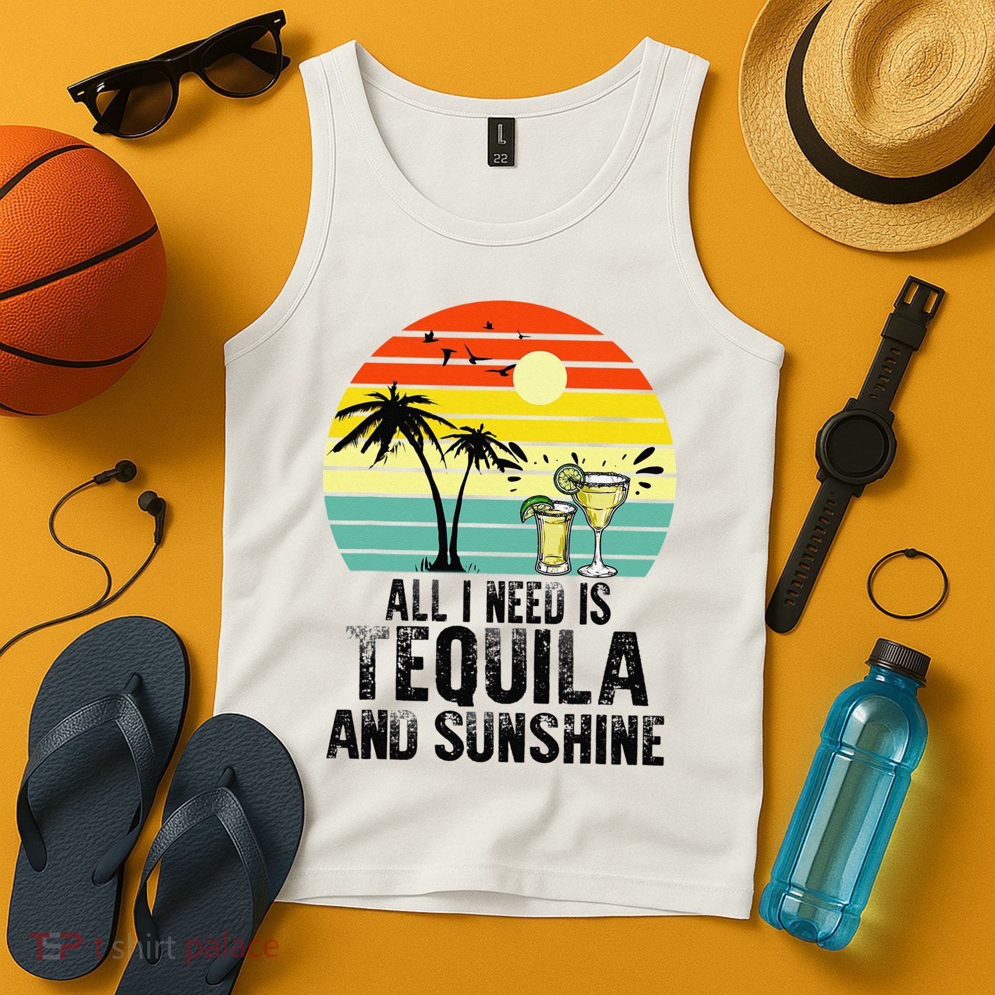 All I Need Is Tequila And Sunshine Beach Vacation Summer Tank Top