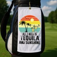 All I Need Is Tequila And Sunshine Beach Vacation Summer Golf Towel thumb 2