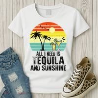 All I Need Is Tequila And Sunshine Beach Vacation Summer Women's T-Shirt thumb 3