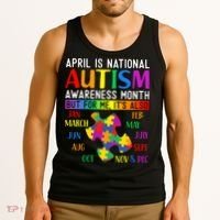 April Is National Autism Awareness Month Tank Top thumb 3