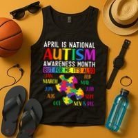 April Is National Autism Awareness Month Tank Top thumb 4
