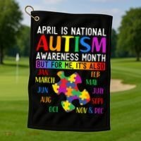 April Is National Autism Awareness Month Golf Towel thumb 1