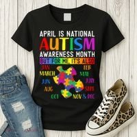 April Is National Autism Awareness Month Women's T-Shirt thumb 3