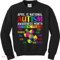 April Is National Autism Awareness Month Kids Sweatshirt thumb 0