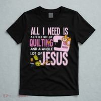 All I Need Is Quilting And Jesus Funny Christian Quilter T-Shirt thumb 5