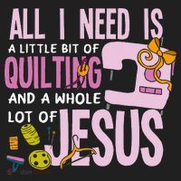 All I Need Is Quilting And Jesus Funny Christian Quilter Golf Towel thumb 3