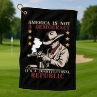 America Is Not A Democracy ItS A Constitutional Republic Golf Towel thumb 1