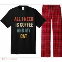 All I Need Is Coffee And My Cat Pajama Set thumb 0