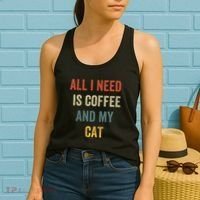 All I Need Is Coffee And My Cat Women's Tank Top thumb 2