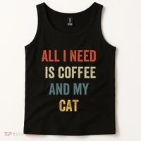 All I Need Is Coffee And My Cat Tank Top thumb 2