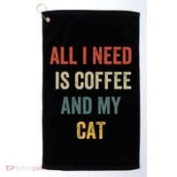 All I Need Is Coffee And My Cat Golf Towel thumb 0