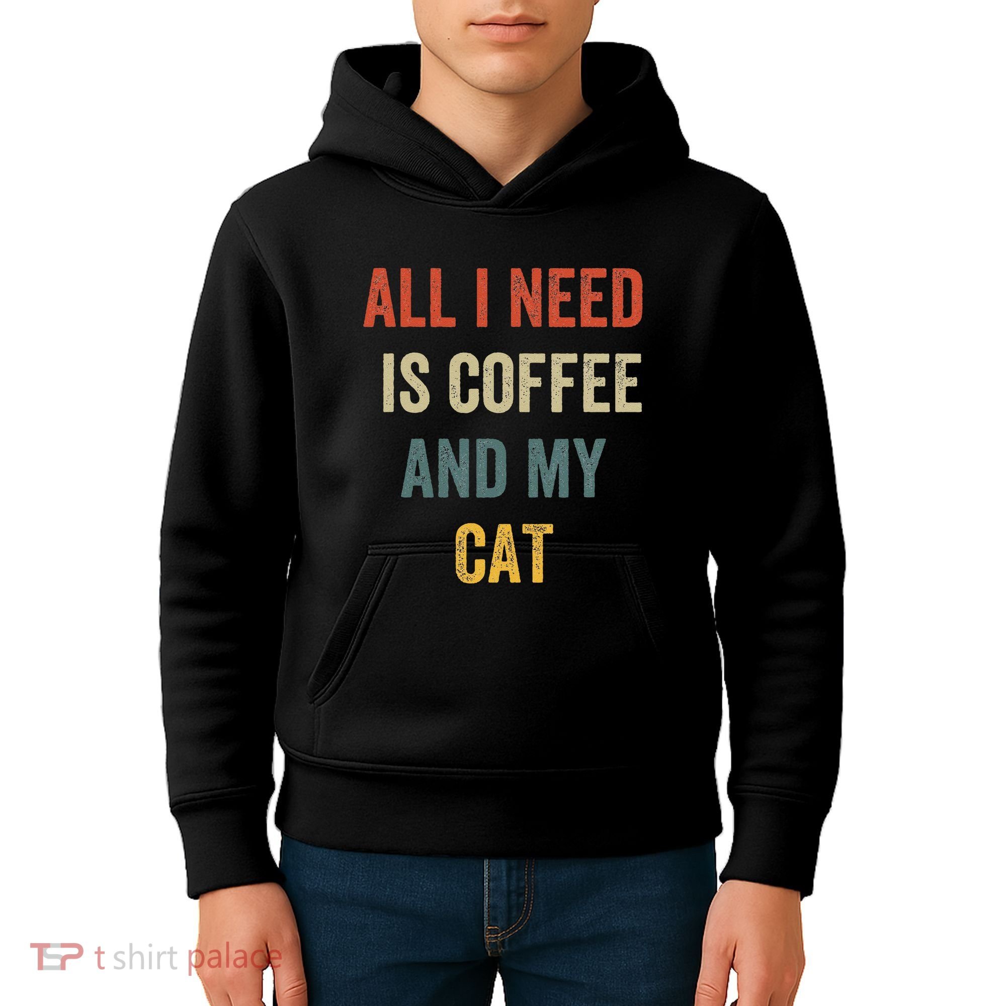 All I Need Is Coffee And My Cat Kids Hoodie