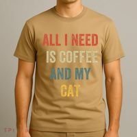 All I Need Is Coffee And My Cat T-Shirt thumb 3