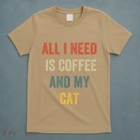 All I Need Is Coffee And My Cat T-Shirt thumb 5