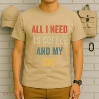 All I Need Is Coffee And My Cat T-Shirt thumb 6