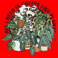 All I Need Is Coffee And Plants Funny Skeleton Gardening Lover Santa Hat thumb 1