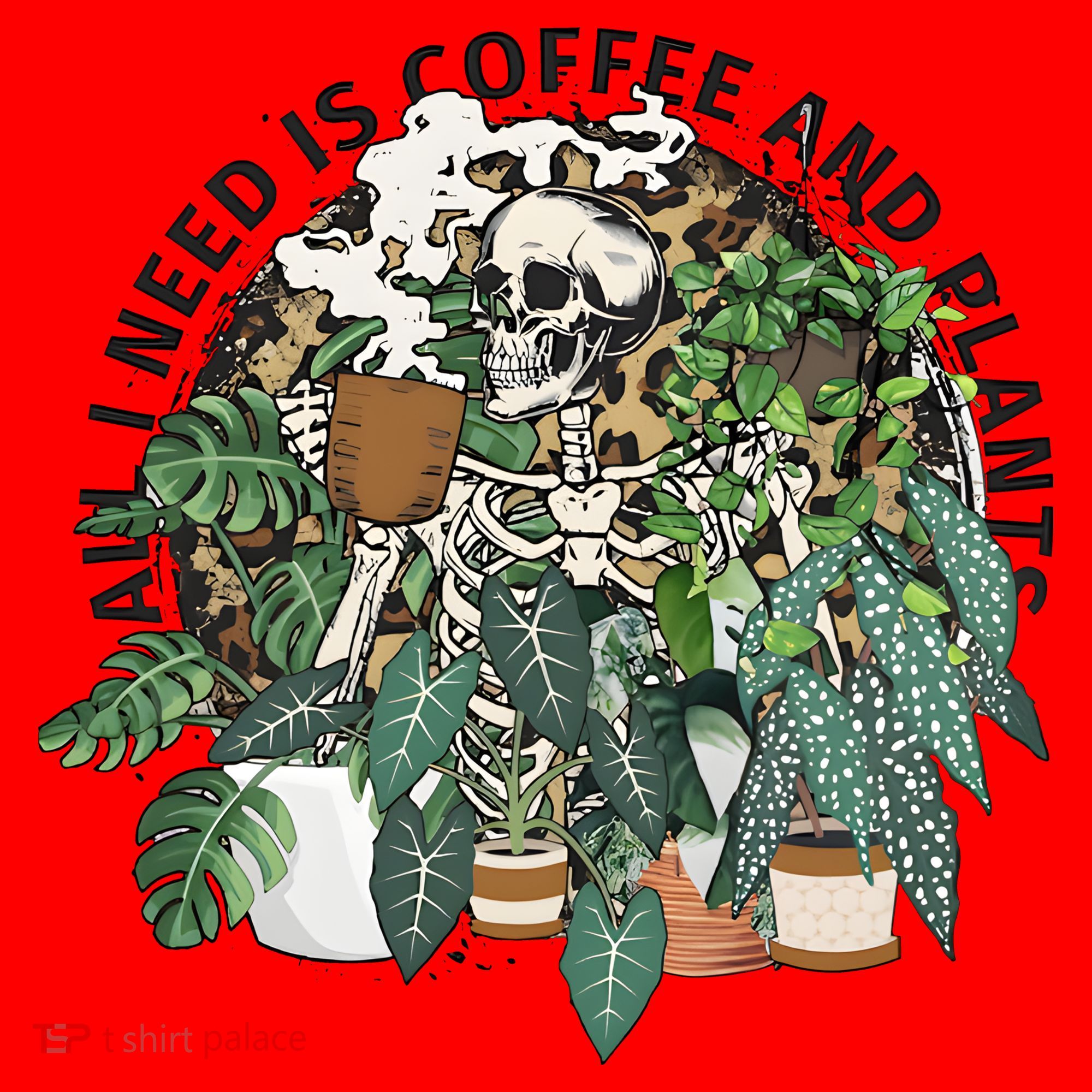 All I Need Is Coffee And Plants Funny Skeleton Gardening Lover Santa Hat